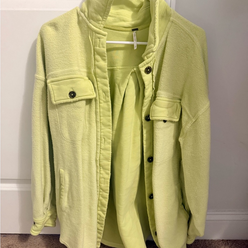 FREE PEOPLE lime green oversized shacket